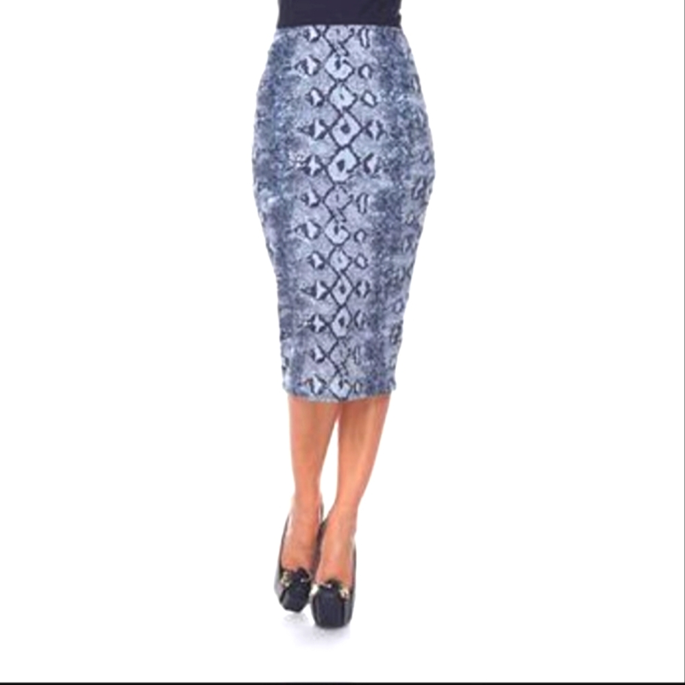 Plussize White Mark Couture Snake Print Pencil Skirt 3X - Picture 2 of 7